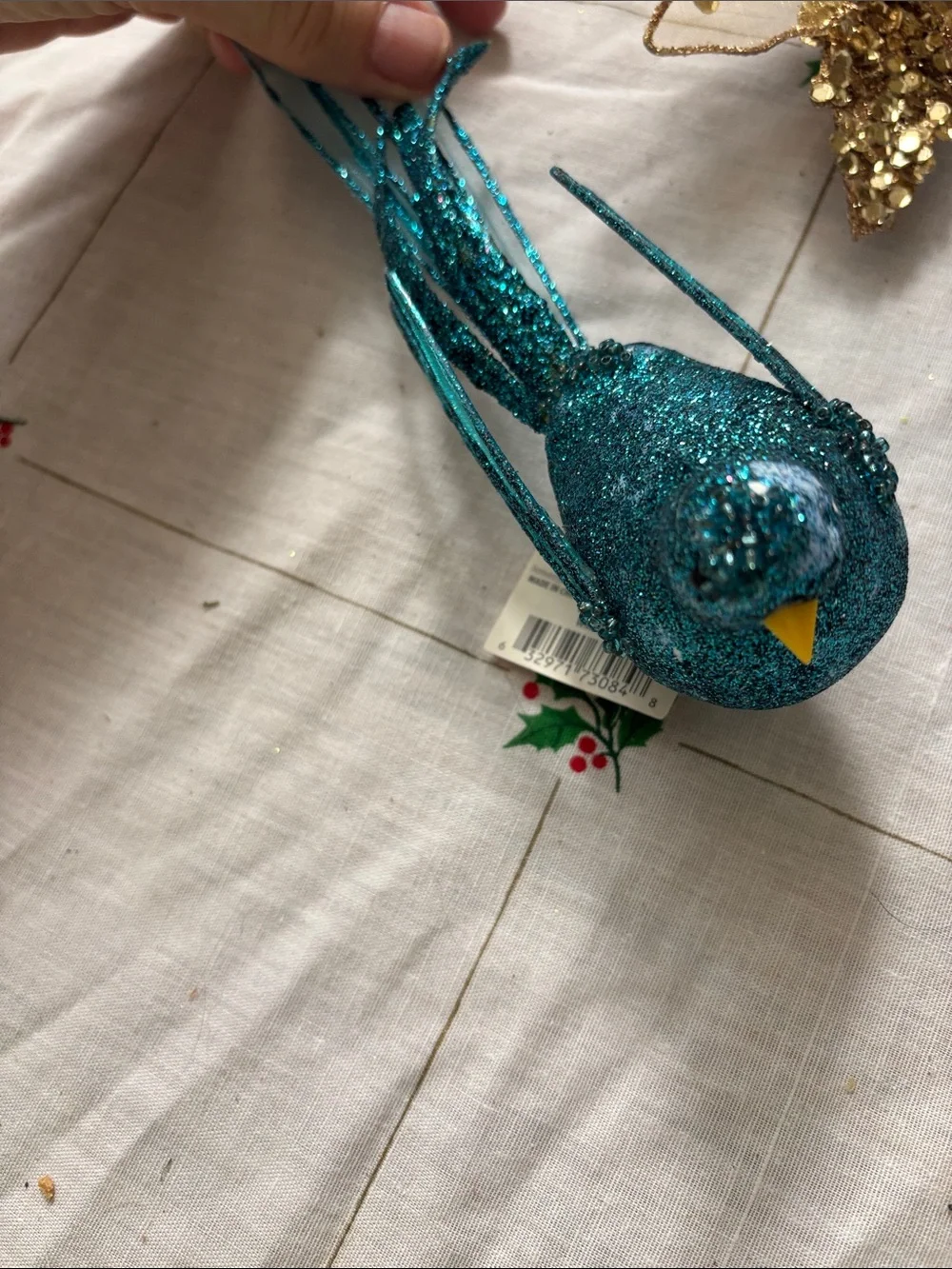 Home Accents Glitter Floral and Bird Clips- 4pcs.